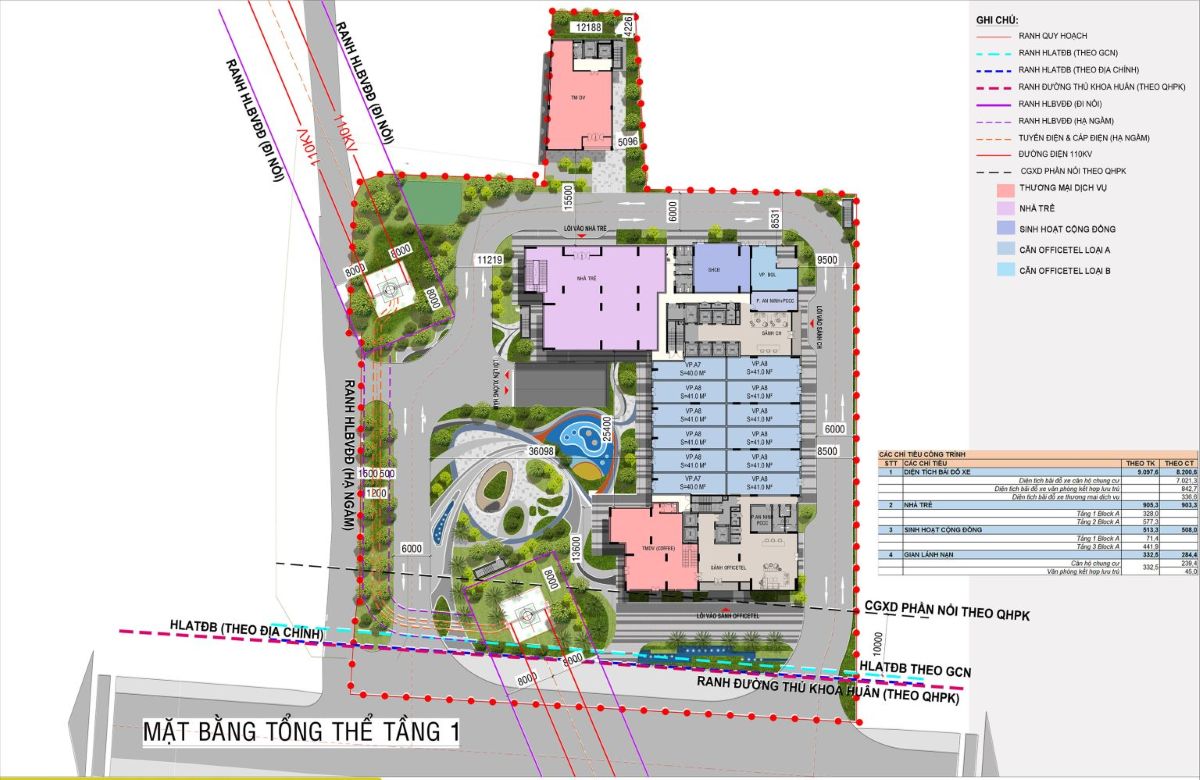Mặt bằng tầng 1 dự án căn hộ Ava Center