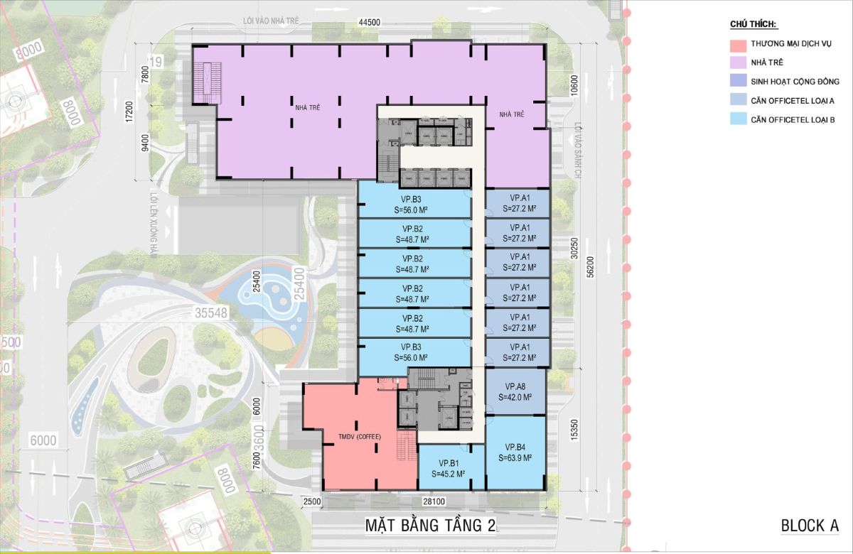 Mặt bằng tầng 2 dự án căn hộ Ava Center