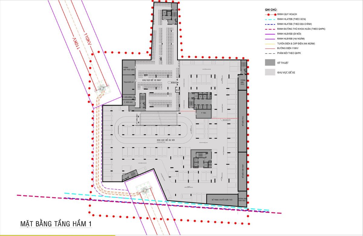 Mặt bằng tầng hầm 1 dự án căn hộ Ava Center